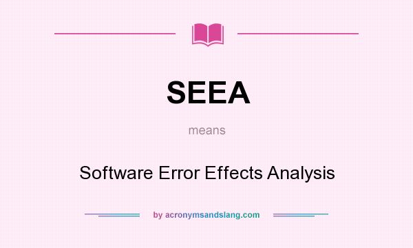 What does SEEA mean? It stands for Software Error Effects Analysis