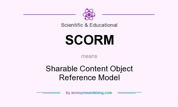 What does SCORM mean? It stands for Sharable Content Object Reference Model