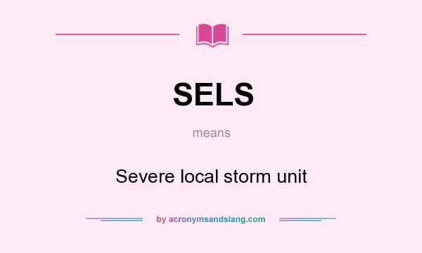 What does SELS mean? It stands for Severe local storm unit
