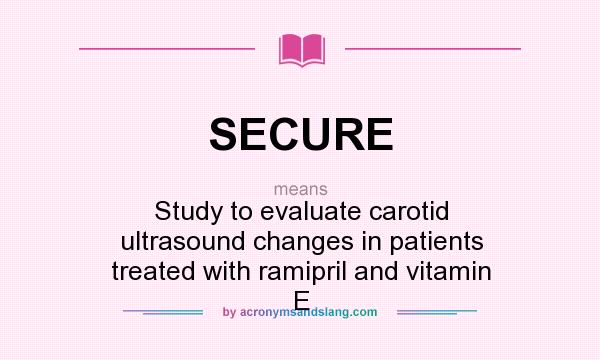 What does SECURE mean? It stands for Study to evaluate carotid ultrasound changes in patients treated with ramipril and vitamin E
