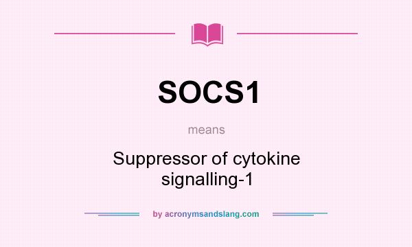 What does SOCS1 mean? It stands for Suppressor of cytokine signalling-1