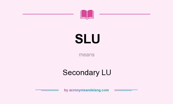 What does SLU mean? It stands for Secondary LU