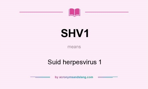 What does SHV1 mean? It stands for Suid herpesvirus 1