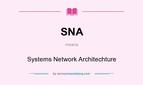 What does SNA mean? It stands for Systems Network Architechture
