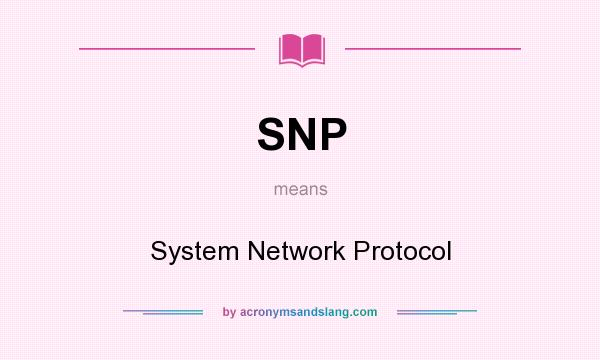 What does SNP mean? It stands for System Network Protocol