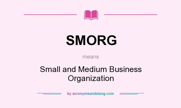 What does SMORG mean? It stands for Small and Medium Business Organization