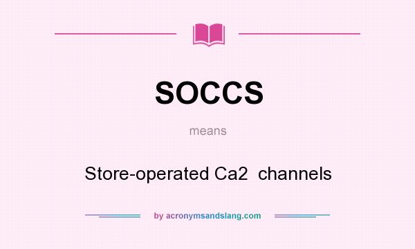 What does SOCCS mean? It stands for Store-operated Ca2  channels