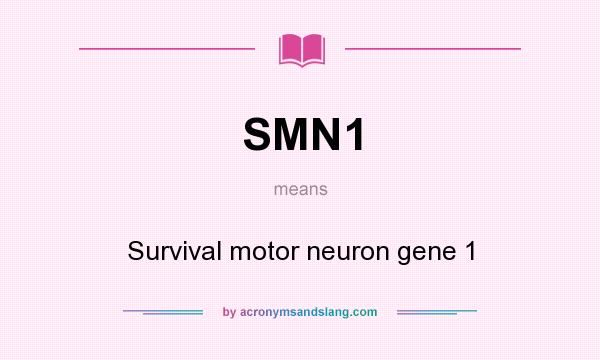 What does SMN1 mean? It stands for Survival motor neuron gene 1