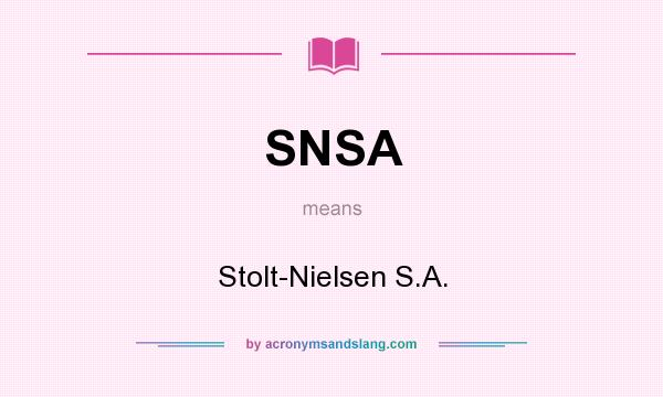 What does SNSA mean? It stands for Stolt-Nielsen S.A.