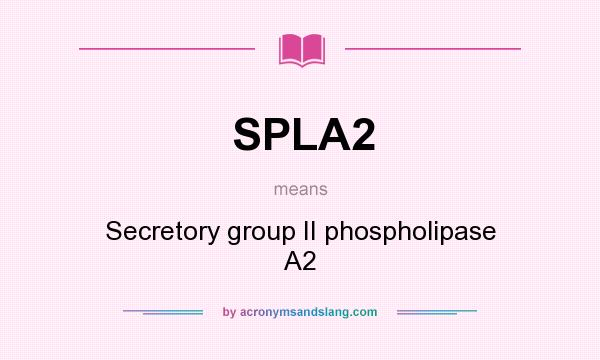 What does SPLA2 mean? It stands for Secretory group II phospholipase A2