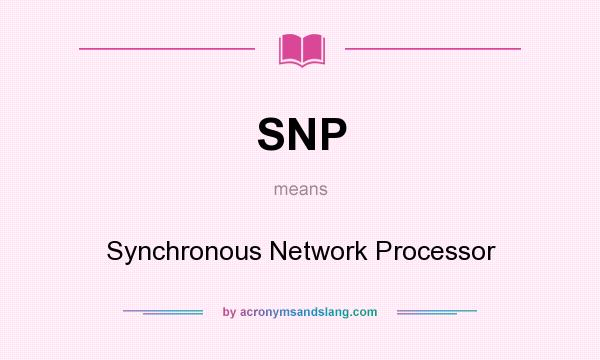 What does SNP mean? It stands for Synchronous Network Processor