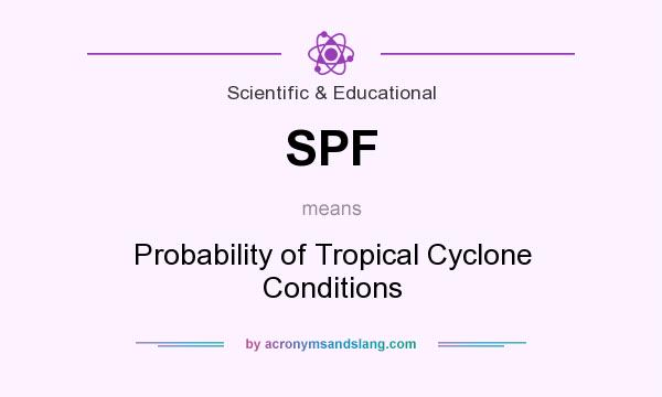 What does SPF mean? It stands for Probability of Tropical Cyclone Conditions