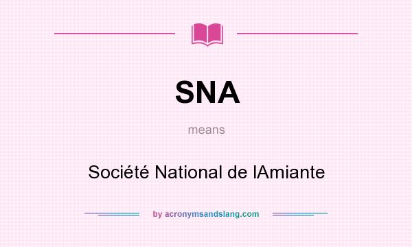 What does SNA mean? It stands for Société National de lAmiante