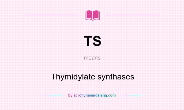 What does TS mean? It stands for Thymidylate synthases