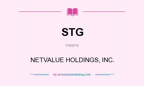 What does STG mean? It stands for NETVALUE HOLDINGS, INC.