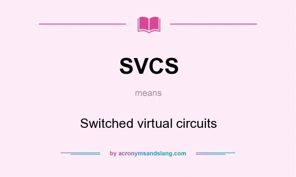 What does SVCS mean? It stands for Switched virtual circuits