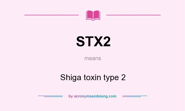 What does STX2 mean? It stands for Shiga toxin type 2