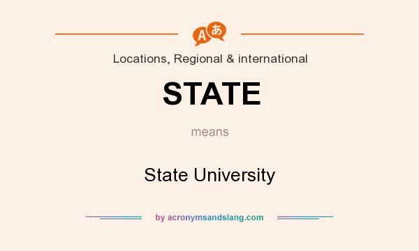 What does STATE mean? It stands for State University