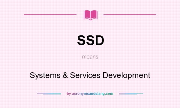 What does SSD mean? It stands for Systems & Services Development