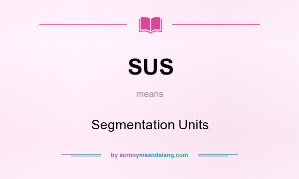 What does SUS mean? It stands for Segmentation Units