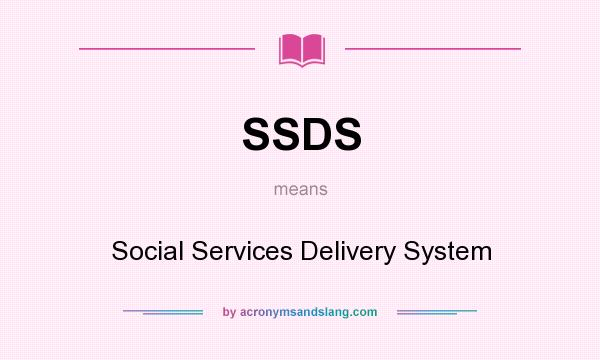 What does SSDS mean? It stands for Social Services Delivery System