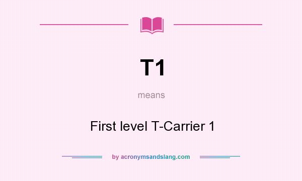 What does T1 mean? It stands for First level T-Carrier 1