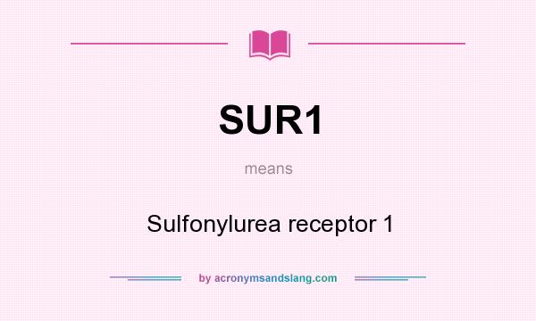 What does SUR1 mean? It stands for Sulfonylurea receptor 1