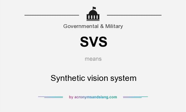 What does SVS mean? It stands for Synthetic vision system
