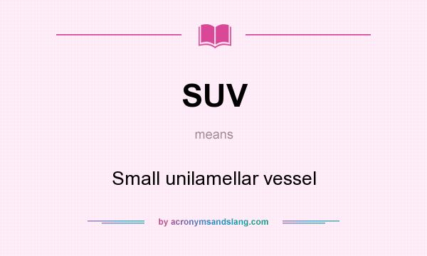 What does SUV mean? It stands for Small unilamellar vessel
