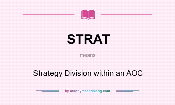 What does STRAT mean? It stands for Strategy Division within an AOC