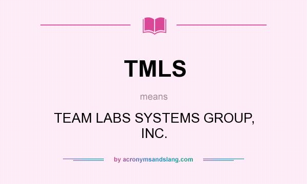 What does TMLS mean? It stands for TEAM LABS SYSTEMS GROUP, INC.