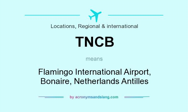 What does TNCB mean? It stands for Flamingo International Airport, Bonaire, Netherlands Antilles