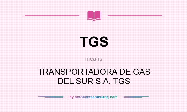 What does TGS mean? It stands for TRANSPORTADORA DE GAS DEL SUR S.A. TGS