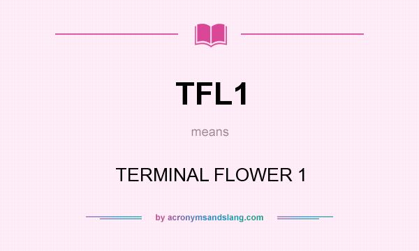 What does TFL1 mean? It stands for TERMINAL FLOWER 1