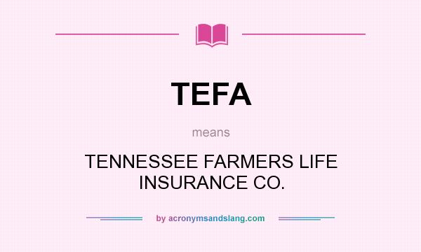 What does TEFA mean? It stands for TENNESSEE FARMERS LIFE INSURANCE CO.