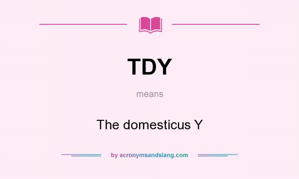 What does TDY mean? It stands for The domesticus Y