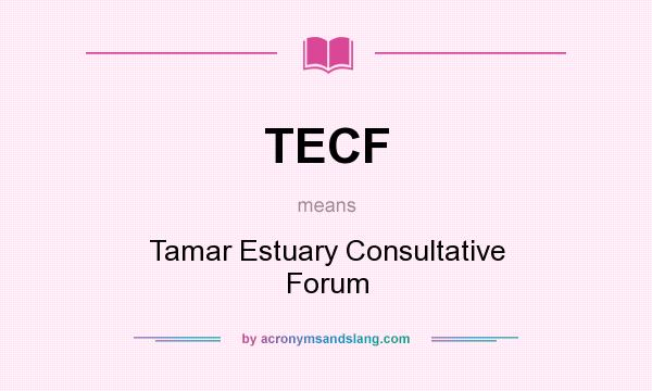 What does TECF mean? It stands for Tamar Estuary Consultative Forum