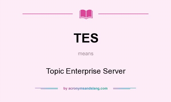 What does TES mean? It stands for Topic Enterprise Server