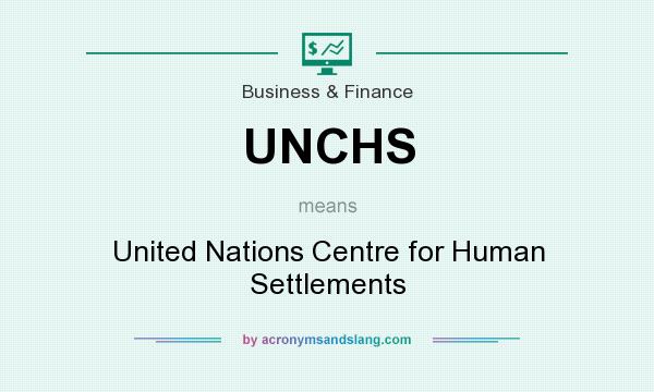 What does UNCHS mean? It stands for United Nations Centre for Human Settlements