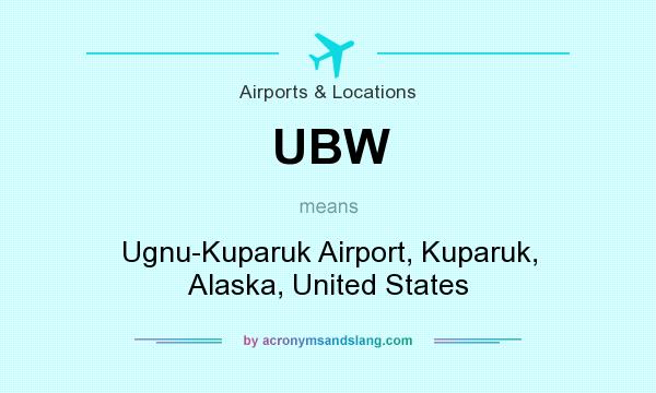 What does UBW mean? It stands for Ugnu-Kuparuk Airport, Kuparuk, Alaska, United States
