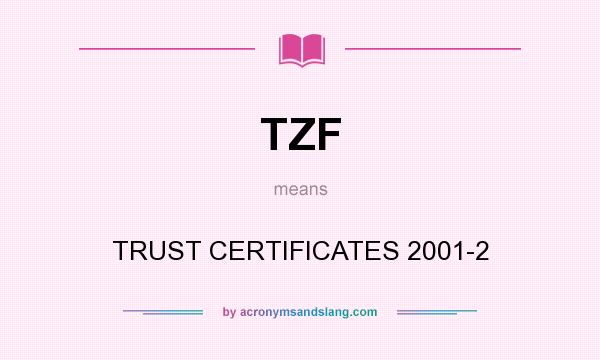 What does TZF mean? It stands for TRUST CERTIFICATES 2001-2
