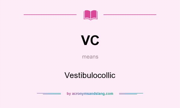 What does VC mean? It stands for Vestibulocollic