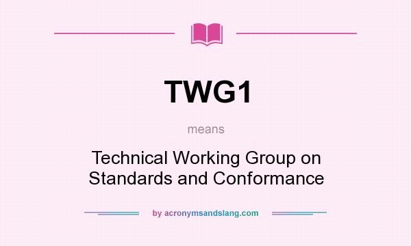What does TWG1 mean? It stands for Technical Working Group on Standards and Conformance