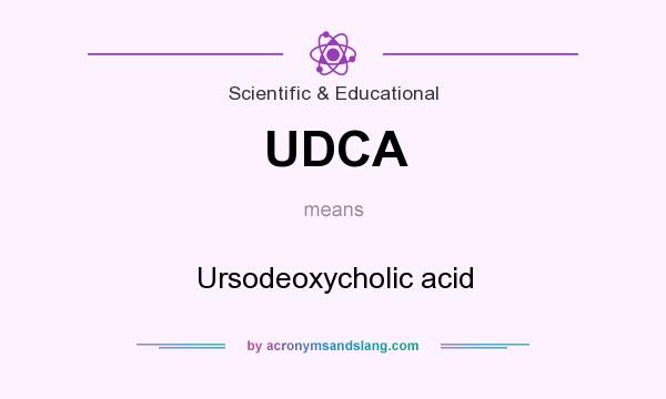 What does UDCA mean? It stands for Ursodeoxycholic acid