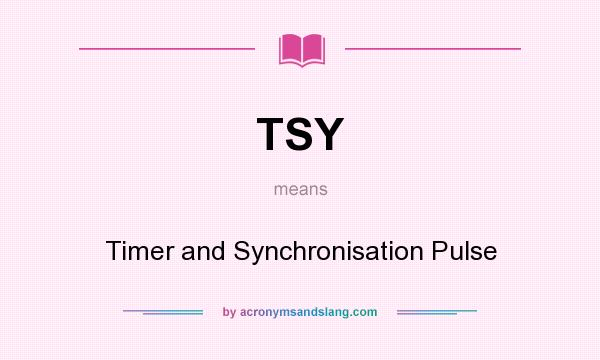 What does TSY mean? It stands for Timer and Synchronisation Pulse