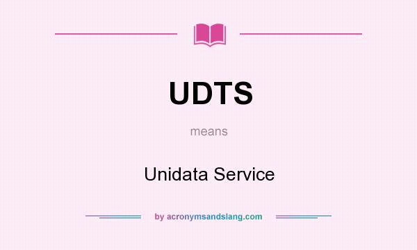 What does UDTS mean? It stands for Unidata Service