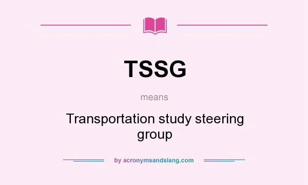 What does TSSG mean? It stands for Transportation study steering group