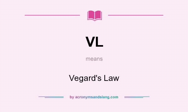 What does VL mean? It stands for Vegard`s Law