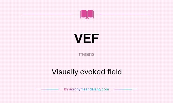 What does VEF mean? It stands for Visually evoked field