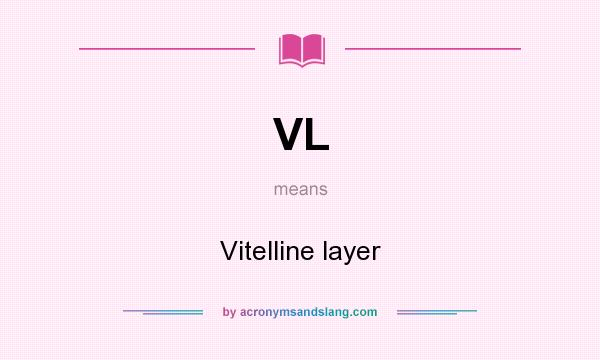 What does VL mean? It stands for Vitelline layer